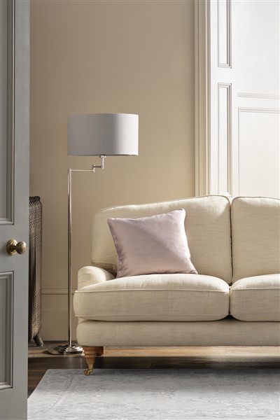 (image for) Laura Ashley Marlowe Swing Arm Floor Lamp Polished Nickel With Shade